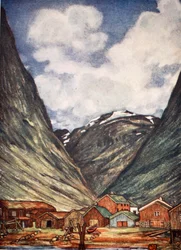 Montaña nevada en Sundalsoren, 1905
